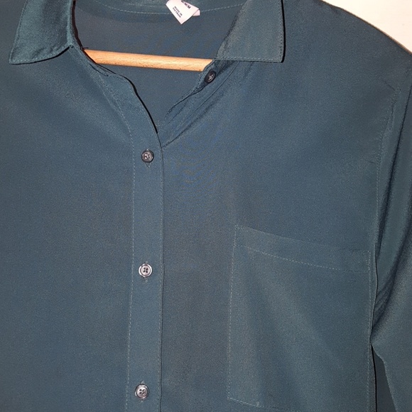 Dark Green Button Down - Picture 2 of 2